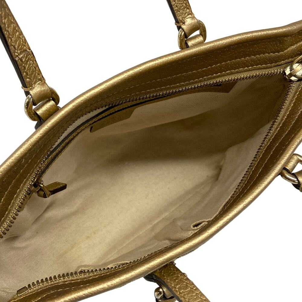Gucci GG Handbag 353121 Beige Dark Brown Gold Jacquard Leather - Picture 7 of 15